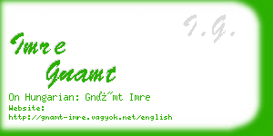 imre gnamt business card